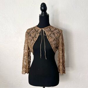 Vintage 90s Newport News brown beaded cover-up